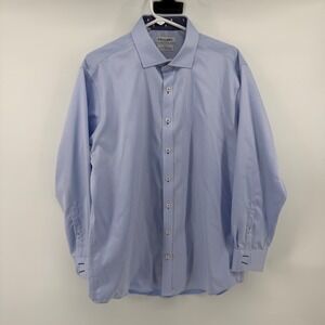 Twillory Mens Light Blue Safe Cotton Dress Shirt Traditional‎ Fit 16.5 32/33